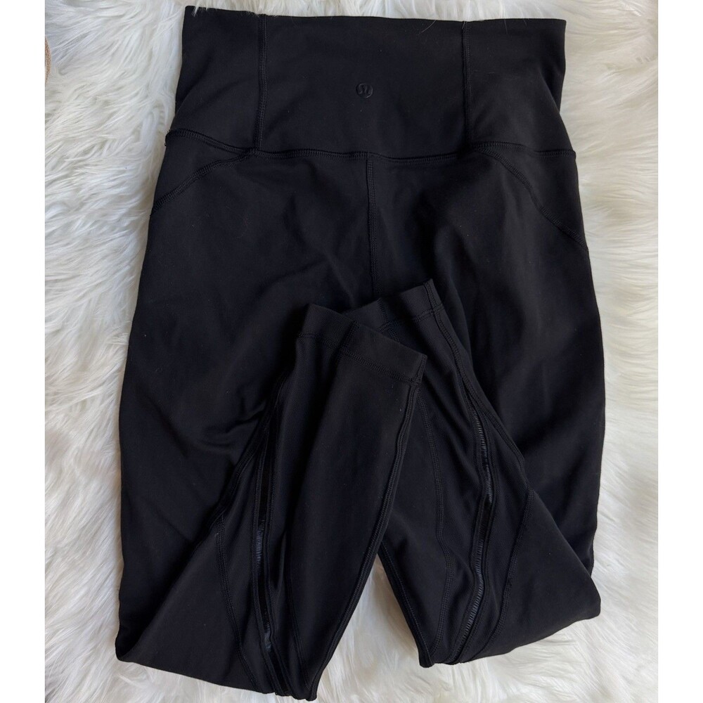 Lululemon Women’s Black Cropped Pull-On Leggings Solid Size 6 25" Inseam